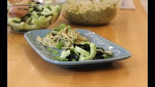 Vegan Peanut Noodles served with Cucumber Wakame Salad recipe [upl. by Aizitel]