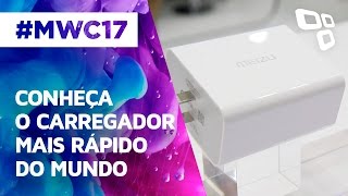 Super mCharge o carregador ridiculamente rápido da Meizu  MWC 2017  TecMundo [upl. by Ikey144]