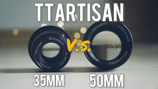 TTArtisan 35mm f14 VS 50mm f12 with sample photos [upl. by Ehtyde]