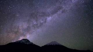 Parinacota and Pomerape volcanoes with Milky Way and the zodiacal light Time Lapse Movie [upl. by Matusow]