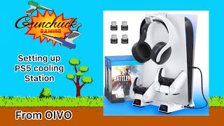 Setting up OIVO PS5 Cooling Fan With Dual Controller Charging Station amp Headset Holder [upl. by Herby579]