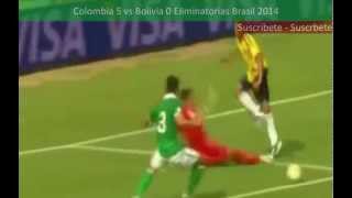 Colombia vs Bolivia 50  Resumen amp Goles  Eliminatorias Brasil 2014 22032013 [upl. by Odnomyar68]