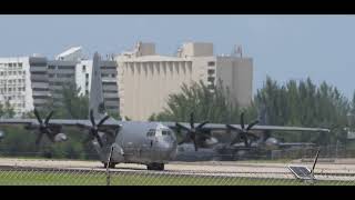 Lockheed C 130 Hercules Taxing and Departure From SJU Luis Muñoz Marín Airport [upl. by Eustache]