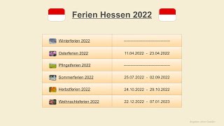 Ferien Hessen 2022 [upl. by Esilana]