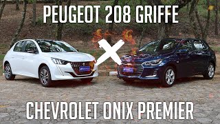 Comparativo Peugeot 208 Griffe x Chevrolet Onix Premier [upl. by Bathsheeb]