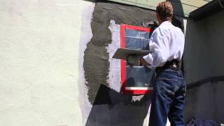 Repair bad stucco patch before painting [upl. by Dira]