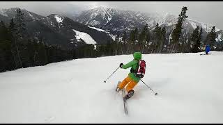 Telemark Ski turns at Panorama Mountain Village Resort  Purcell Mountains 29022020  ice cold [upl. by Garris]