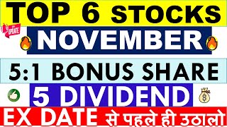 LATEST DIVIDEND EX DATES ✅ BEST DIVIDEND STOCKS NOVEMBER 2024 • UPCOMING BONUS SHARES 2024 [upl. by Iak454]