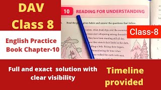 Dav Class 8 English Practice Book Reading for understanding  Dav class 8 Eng Practice Book ch10 [upl. by Senaj39]