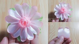 DIY Ribbon Rose flowers  How to make ribbon rose  Ribbon decoration ideas  DIY RIBBON CRAFTS [upl. by Danie]