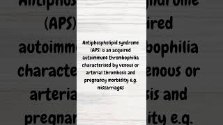 Understanding Antiphospholipid syndrome  MRCP revision  shorts thrombosis miscarriage dvt [upl. by Kauffmann663]