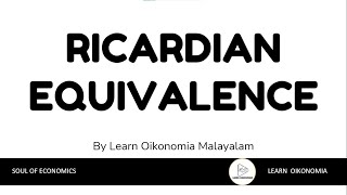 RICARDIAN EQUIVALENCE IN MALAYALAM  LEARN OIKONOMIA MALAYALAM [upl. by Stephine]