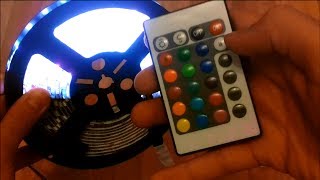 Unboxing and Review 5M 5050 RGB 300 SMD LED Strip Lights with remote Controller [upl. by Ceciley]