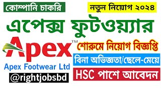 এপেক্স শোরুমে HSC পাশে বিনা অভিজ্ঞতা নতুন নিয়োগ বিজ্ঞপ্তি ২০২৪। Apex Showroom Job Circular 2024 [upl. by Hepza]