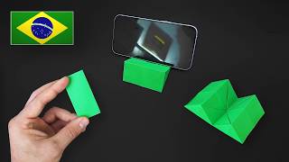 Origami Suporte para Celular MUITO FÁCIL  Tutorial PTBR [upl. by Arretak]