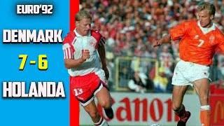 Denmark vs Netherlands 22  5  4  Highlights Semi Finals Euro 92 [upl. by Eednas683]