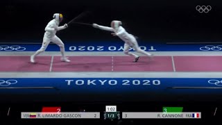 Epee Fencing  Strategies  Fleche  Limardo G vs Cannone R [upl. by Bauer]