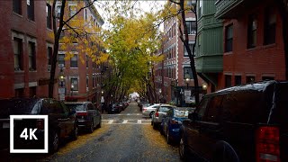 Walking in the Rain in Boston MA Binaural Rain on Umbrella Sounds in Beacon Hill 4k ASMR [upl. by Sedberry]