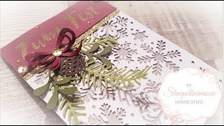 Weihnachtskarte Tannenzapfen und Schneezauber selber basteln  DIY  Stampin Up  Stempelharmonie [upl. by Nagam483]