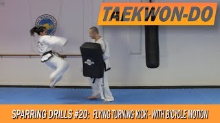 Sparring Drills 20 Flying Turning Kick  with bicycle motion [upl. by Ena114]