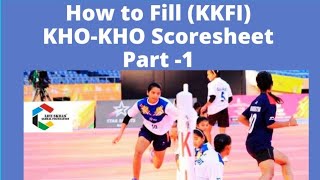 How to Fill KKFI KhoKho Scoresheet by Sachin Kumar Part1 [upl. by Midis170]