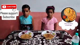 bacchon ka aloo Paratha challenge video paratha challenge price gift princysharma790 [upl. by Dragelin]