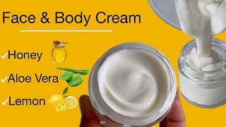 DIY HoneyAloeVera GelLemon Face And Body Moisturising Cream For Everyday Use [upl. by Assir390]