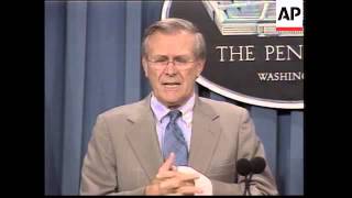 Pentagon briefing by Defence Secretary Rumsfeld [upl. by Idarb]