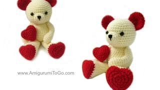 Amigurumi Valentine Teddy Bear Part One [upl. by Zoba423]