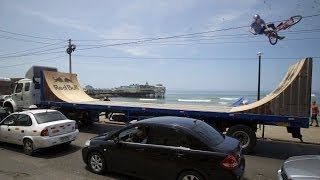 BMX ramp riding on a moving trailer  Daniel Dhers in Peru [upl. by Leonie]