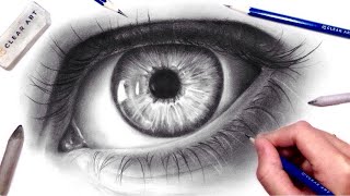 How to Draw a Realistic Eye  Drawing Tutorial with Graphite Pencils [upl. by Anayrb468]