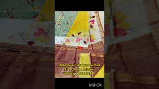 Beautiful liva certified Maheshwari silk hand painted sarees ssl trending latest [upl. by Ymmij]