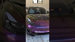 MIDNIGHT PURPLE III Tesla Model 3 Robot Craftsman’s HACKER Carbon Fiber Hood [upl. by Deerc55]