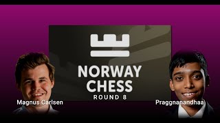 Magnus Carlsen vs Praggnanandhaa  Norway Chess 2024  Round 8 [upl. by Artemisa]