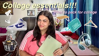 COLLEGE ESSENTIALS what to pack for college  hostel guide [upl. by Ahseel]