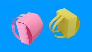 Origami  How to make a SCHOOL BAG —DIY BACK TO SCHOOL 折紙：書包 [upl. by Noni]