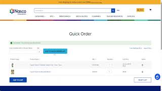 How to use Quick Order on the Nasco Education website [upl. by Coheman]