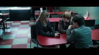 Harry Potter and the deathly hallows Scene  Harry Ron amp Hermione fight Death Eaters [upl. by Nehtanhoj592]