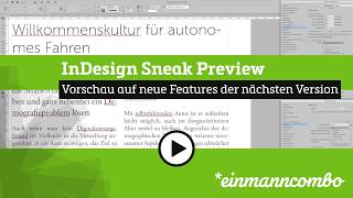 Sneak Preview InDesign CC2018 [upl. by Letnohs]