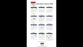 Calendario Laboral 2019  Festivos nacionales 2019 [upl. by Muslim]