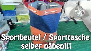 SPORTBEUTEL  SPORTTASCHE SELBER NÄHEN I DIY  Nähen für Anfänger I Tutorial [upl. by Einnoj]