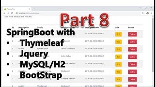 CRUD With Spring H2 Thymeleaf Bootstrap JQuery MySQL Step by Step Procedure Part 8 [upl. by Yahsan]