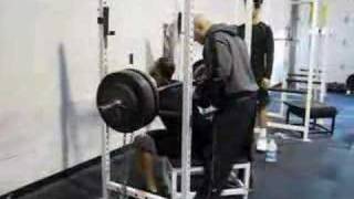 DeFrancos Training  Corey Smith 455  80lbs box squat [upl. by Gunn396]