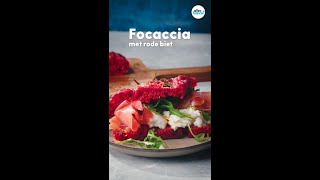 Focaccia maken met bieten en buffelmozzarella  Shorts  Allerhande [upl. by Eelinnej]