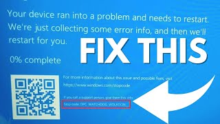 Windows 1011 Solving DPC Watchdog Violation [upl. by Laertnom]