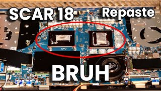 Scar 18 CPU amp GPU Liquid Metal Repaste  This is why you have HIGH TEMPS  How to apply Liquid Metal [upl. by Ynaffad]