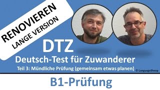 Deutsch lernen B1Prüfung DTZ  mündliche Prüfung  Renovieren gemeinsam etwas planen [upl. by Cristiona]