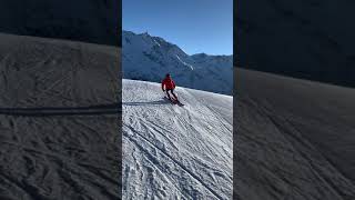 Skiing in the Swiss ski resort of Zinal December 2020 [upl. by Bron654]