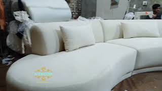 C sofa  curve sofa  cloud sofa design boucle [upl. by Ellasal891]