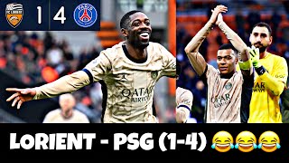 LORIENT  PSG 14 DOUBLÉ DE DEMBÉLÉ 😂😂😂😂😂😂 Psg lorient 2024 mbappe dembele [upl. by Maighdlin]